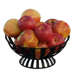 Stripe Fruit Bowl with apple 3D model