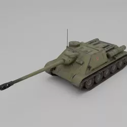 SU-122P Tank Destroyer Low-poly 3D model