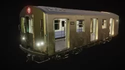 Subway Car Interior with Exterior Low-poly 3D model