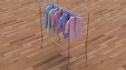 Textured Hanged shirts Rack 3D model