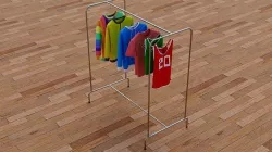 Textured Hanged Tshirts Cloth Rack 3D model