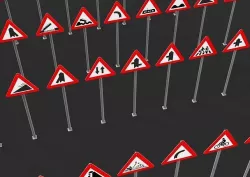 Triangle Sign 39 Piece Low-poly 3D model