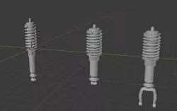  Vehicle Coil spring plus dumper  Low-poly 3D model