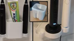 Wall mounted holder for (electric) toothbrush