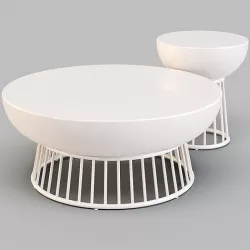West Elm Cutout Base - Coffee and Side Table 3D model
