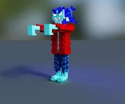 Zombie man voxel mutant for game 3d 3dgame 3D model