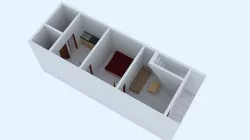 12 feet x 35 feet Interior Design 3D model