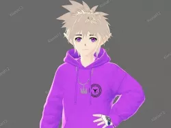 3d  low poly male  avatar for vrchat and for vtubing  Low-poly 3D model