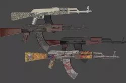 AK - 47 low poly rifle Low-poly 3D model