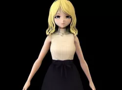 Anime Girl Low Poly Character 17 Low-poly 3D model