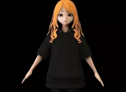 Anime Girl Low Poly Character 18 Low-poly 3D model