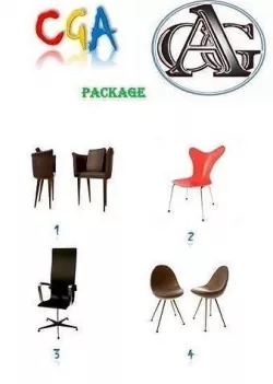 arm chair package 25 models 3D model