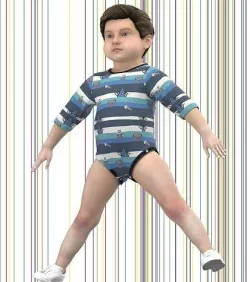 Baby Boys Onesie  Low-poly 3D model