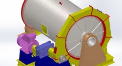 ball mill 2200 x 4000 FOR MINE GRINDING 3D model
