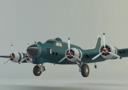 Boeing B-17 historic fighter jet 3D model