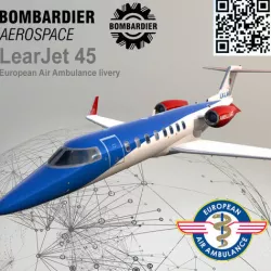Bombardier Aerospace LearJet 45 European Air Ambulance livery Low-poly 3D model