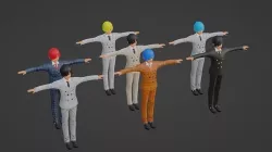 BTS Characters Low-poly 3D model