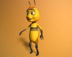 cartoon bee boy Low-poly 3D model