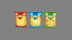 Cartoon Snacks  - potato chips  -  pasta Low-poly 3D model