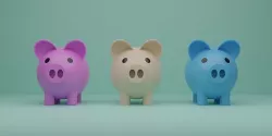 Colorful piggy banks 3d model Low-poly 3D model