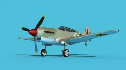 Curtiss P-40B Tomahawk V03 RAF 3D model
