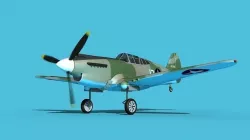 Curtiss P-40B Warhawk V07 USAAF 3D model