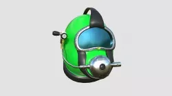 Diving Helmet B 04 Green - Character Design Fashion Low-poly 3D model