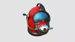 Diving Helmet B 05 Red - Character Design Fashion Low-poly 3D model