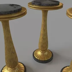 Fluted Side Table Gold Leaf 3D model