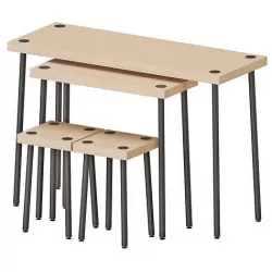 FRIDNAS Nesting tables with stools  3D model