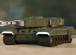 Futuristic Low Poly Tank Low-poly 3D model