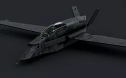 Futuristic Sci-Fi Air Force Airplane Space Ship Low-poly 3D model
