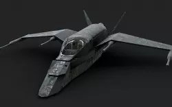 Futuristic Sci-Fi Air Force Airplane Space Ship Low-poly 3D model