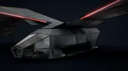 Futuristic Sci Fi AirForce Space Ship Transport Low-poly 3D model