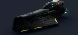 Futuristic Sci-Fi Police Airplane Space Ship 3D model