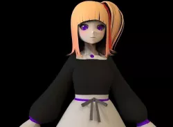 game ready Low Poly Anime Character 4 Low-poly 3D model