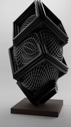 Geo cube Sculpture  Low-poly 3D model