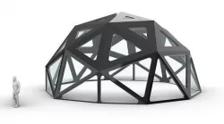 Geodesic Dome with Dynamic Perforations and glass panels  3D model