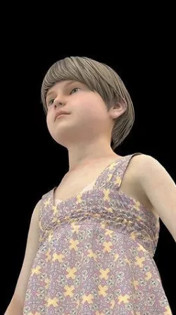 Girls Pinafore dress Low-poly 3D model