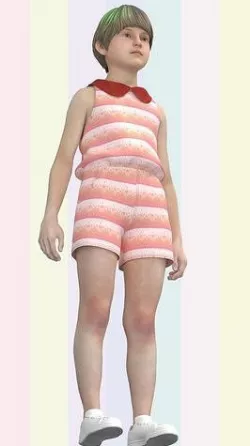 Girls Romper Dress  Low-poly 3D model