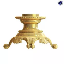 Golden decorative molded leg 3D model 3D model