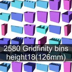 Gridfinity bins - height 18 (126mm) 