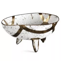 Handmade Gold Ceramic Bowl - Egg shape  3D model