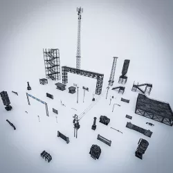 INDUSTRIAL SCIFI PROPS PACK - 47 OBJECT Low-poly 3D model