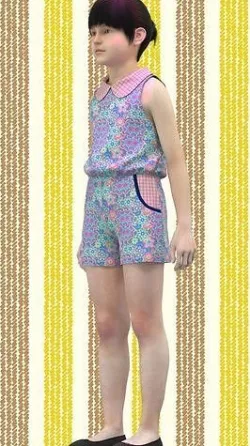 Kid Girls Pinafore Low-poly 3D model