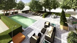 LANDSCAPE BACKYARD 3D model Low-poly 3D model