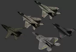 Lowpoly Military Aircrafts Low-poly 3D model