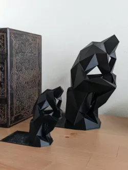 Lowpoly Thinker Bookend, simple upscale