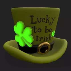 Lucky to be Irish Hat Low-poly 3D model
