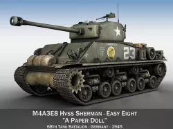 M4A3E8 Sherman - Easy Eight - A Paper Doll 3D model